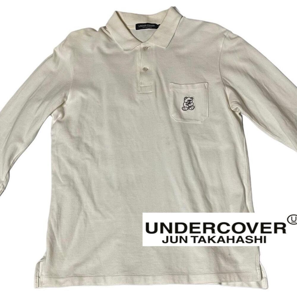 UNDERCOVER Blindfold Teddy Bear Embroidered 3/4 Sleeve Polo